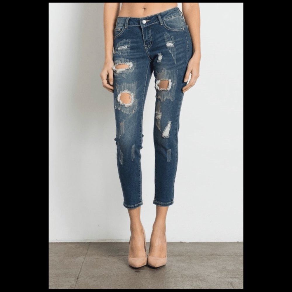 Distress jeans trendy and sexy